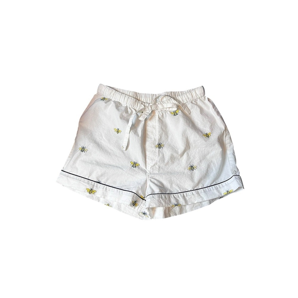 Printfresh Bee Print Pajama Shorts XXS White Summer PJs Embroidered